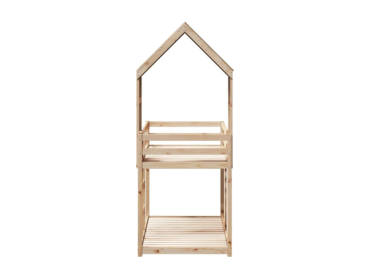 Lit superposé avec toit 90x190 cm bois massif de pin