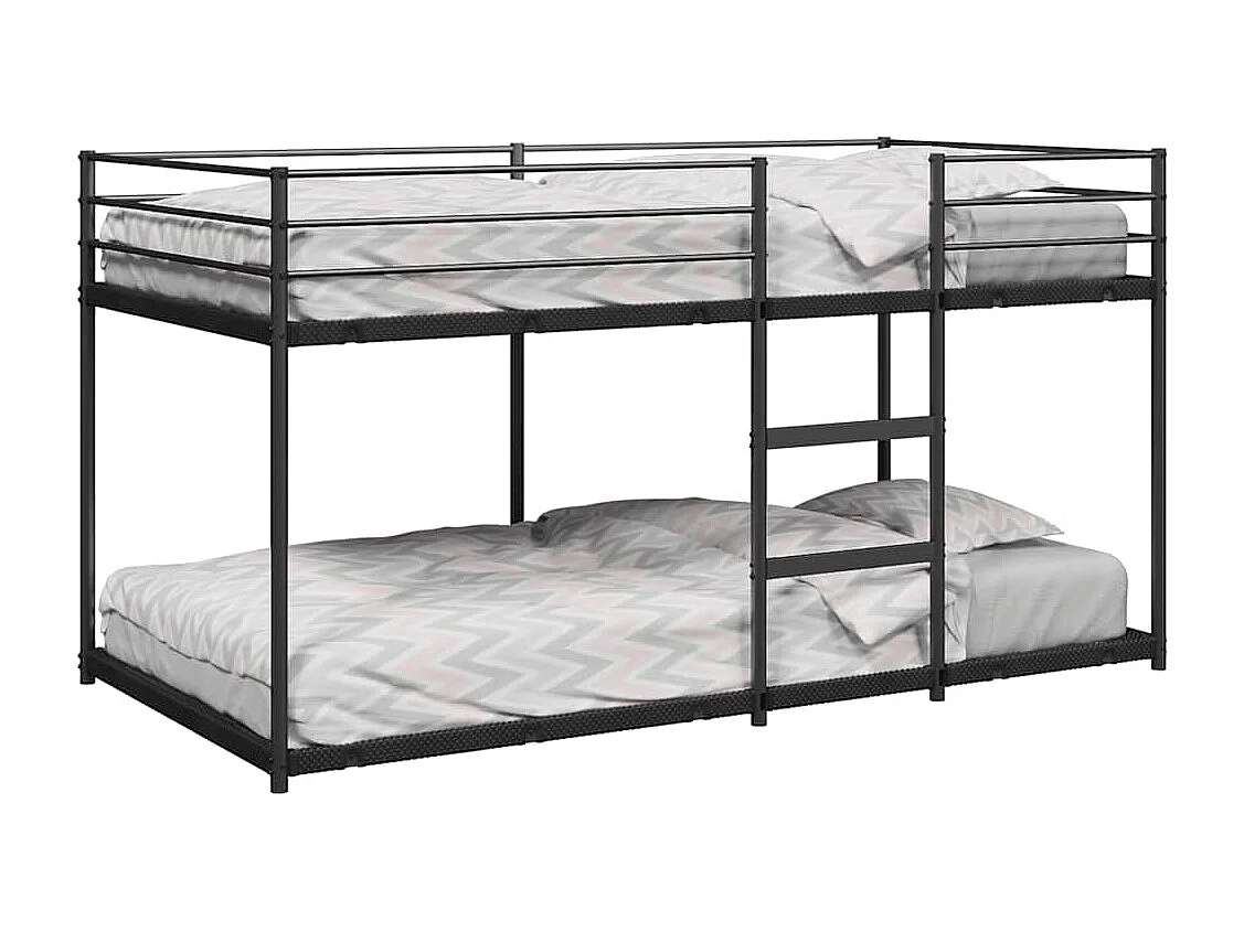 Lit superposé sans matelas noir 90x200 cm acier