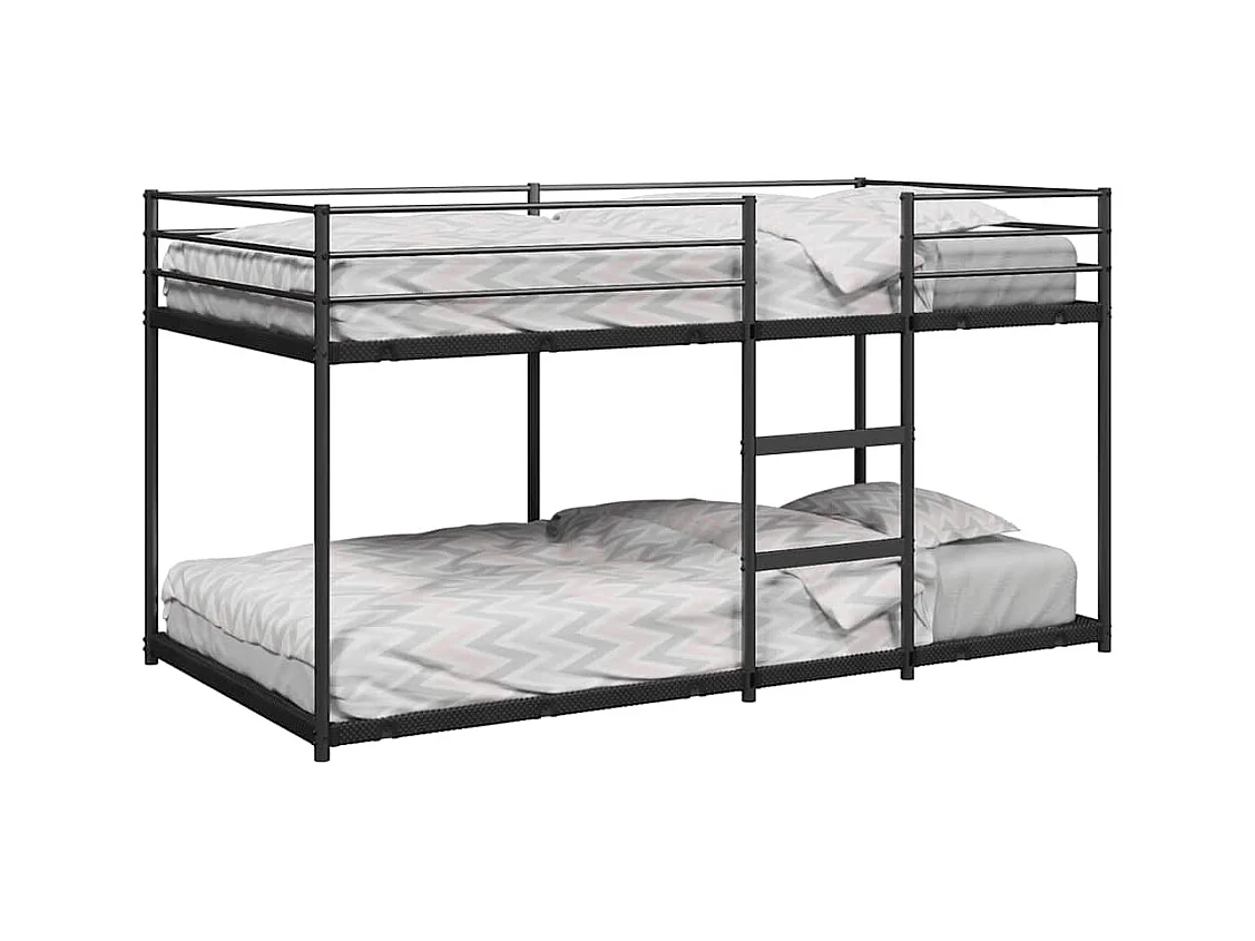 Lit superposé sans matelas noir 90x200 cm acier