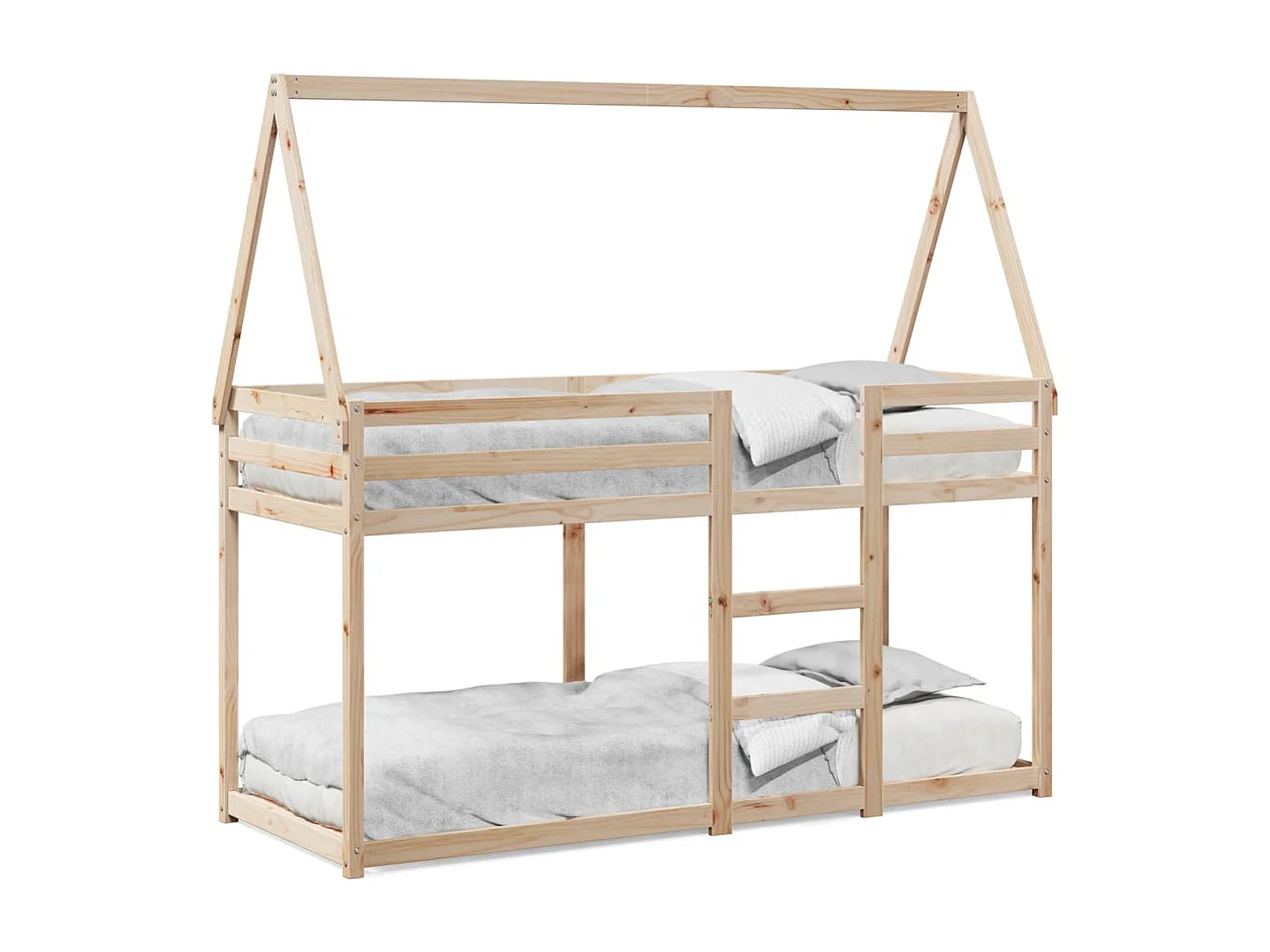 Lit superposé avec toit 90x190 cm bois massif de pin