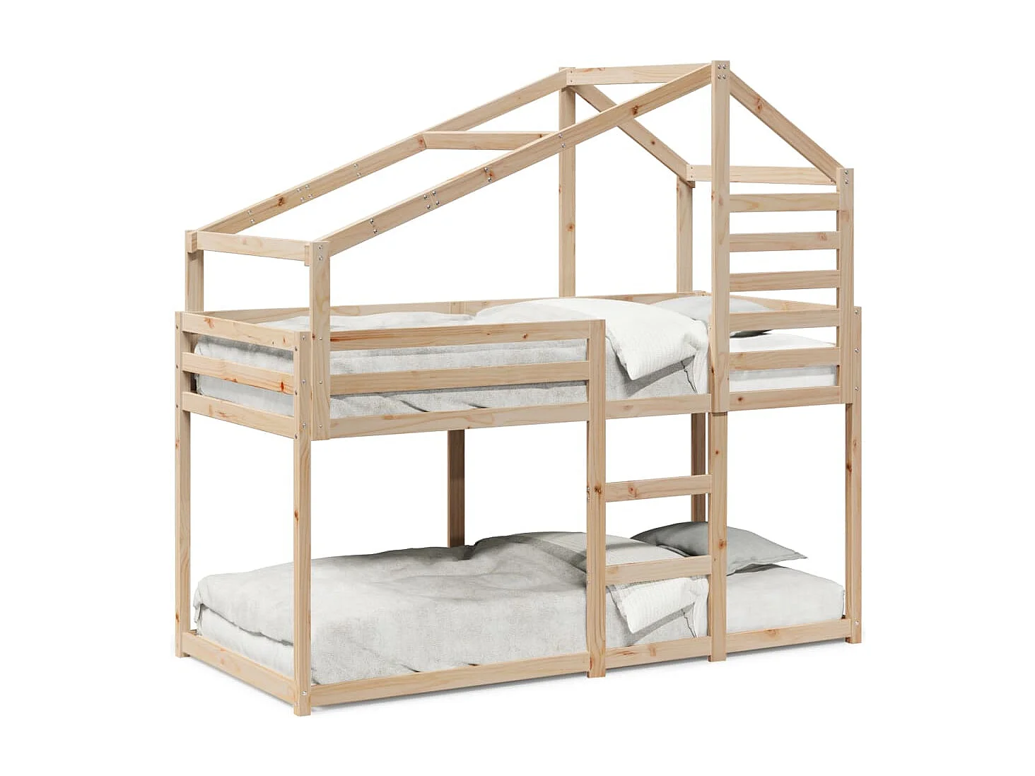Lit superposé avec toit 90x200 cm bois de pin massif