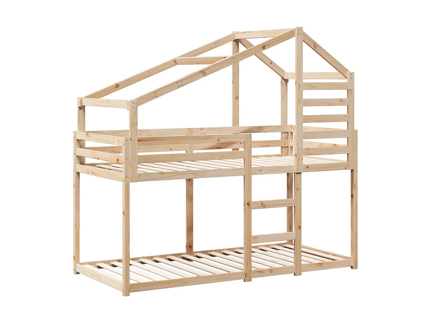 Lit superposé avec toit 90x200 cm bois de pin massif
