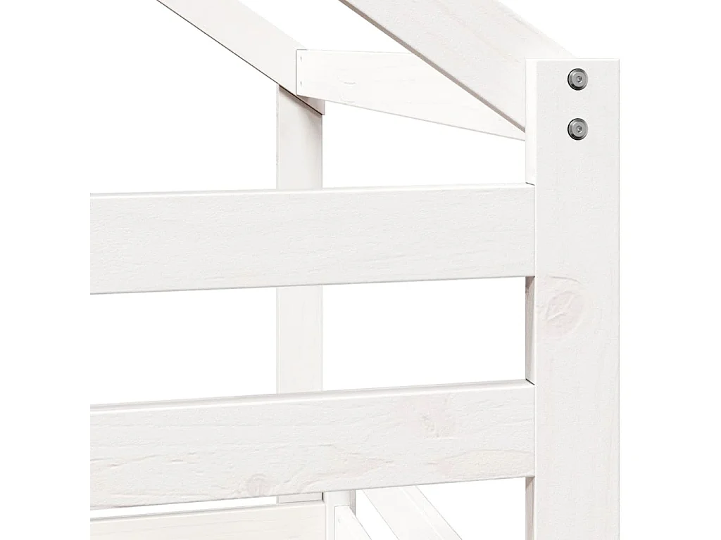 Lit superposé avec toit blanc 90x200 cm bois de pin massif
