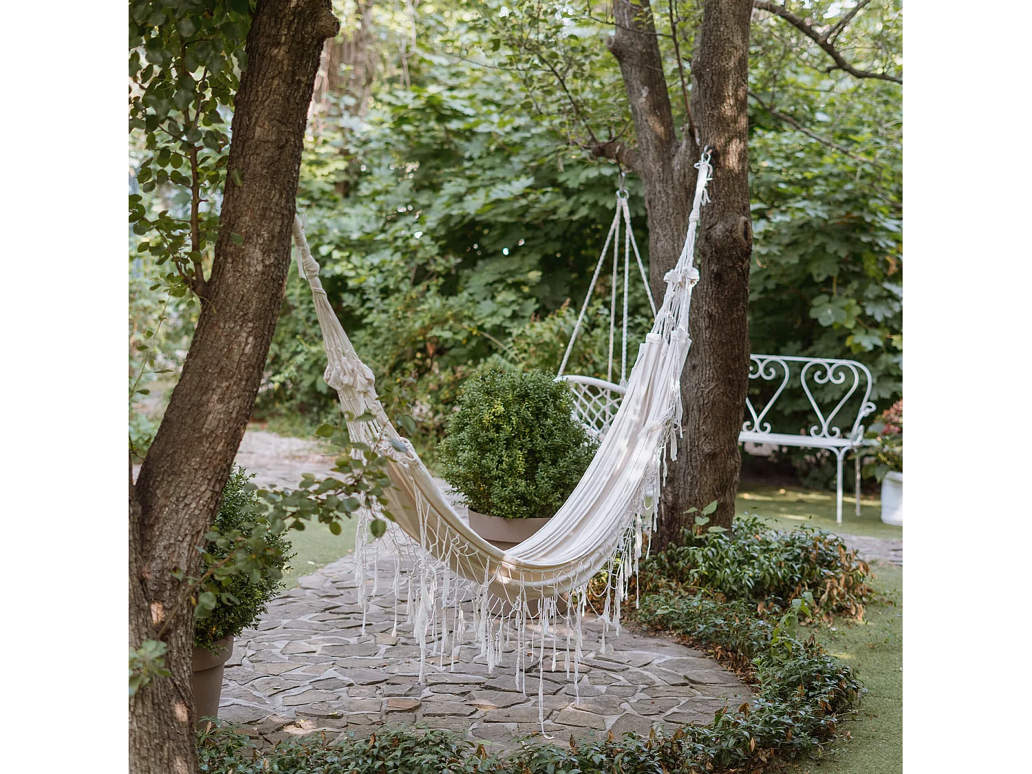 Amaca da Giardino Rebecca Mobili Daylily 200x150 Policotone Canvas Beige Boho