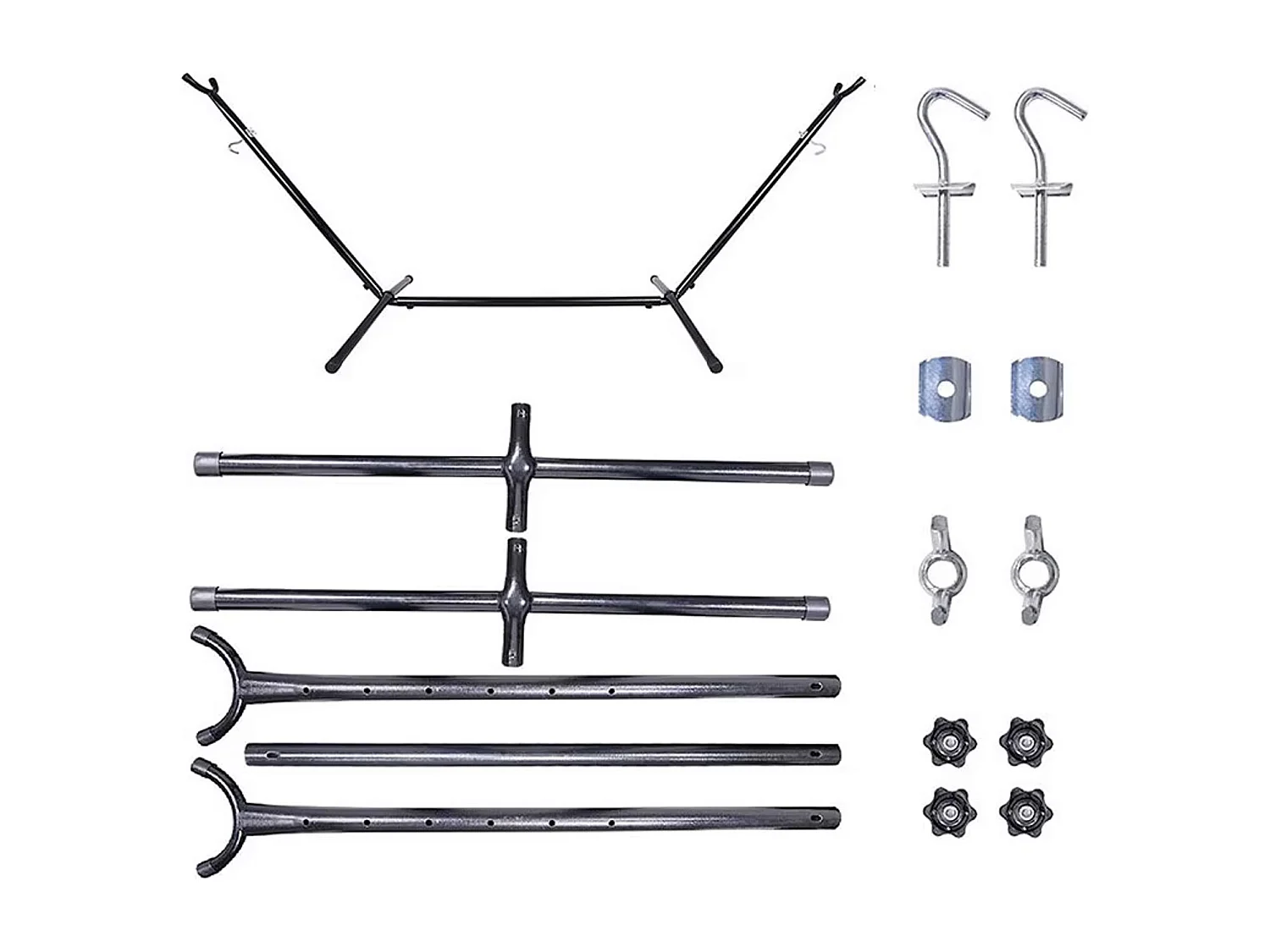 Struttura per Amaca Rebecca Mobili Cotyledo 94x275x100 Acciaio Nero