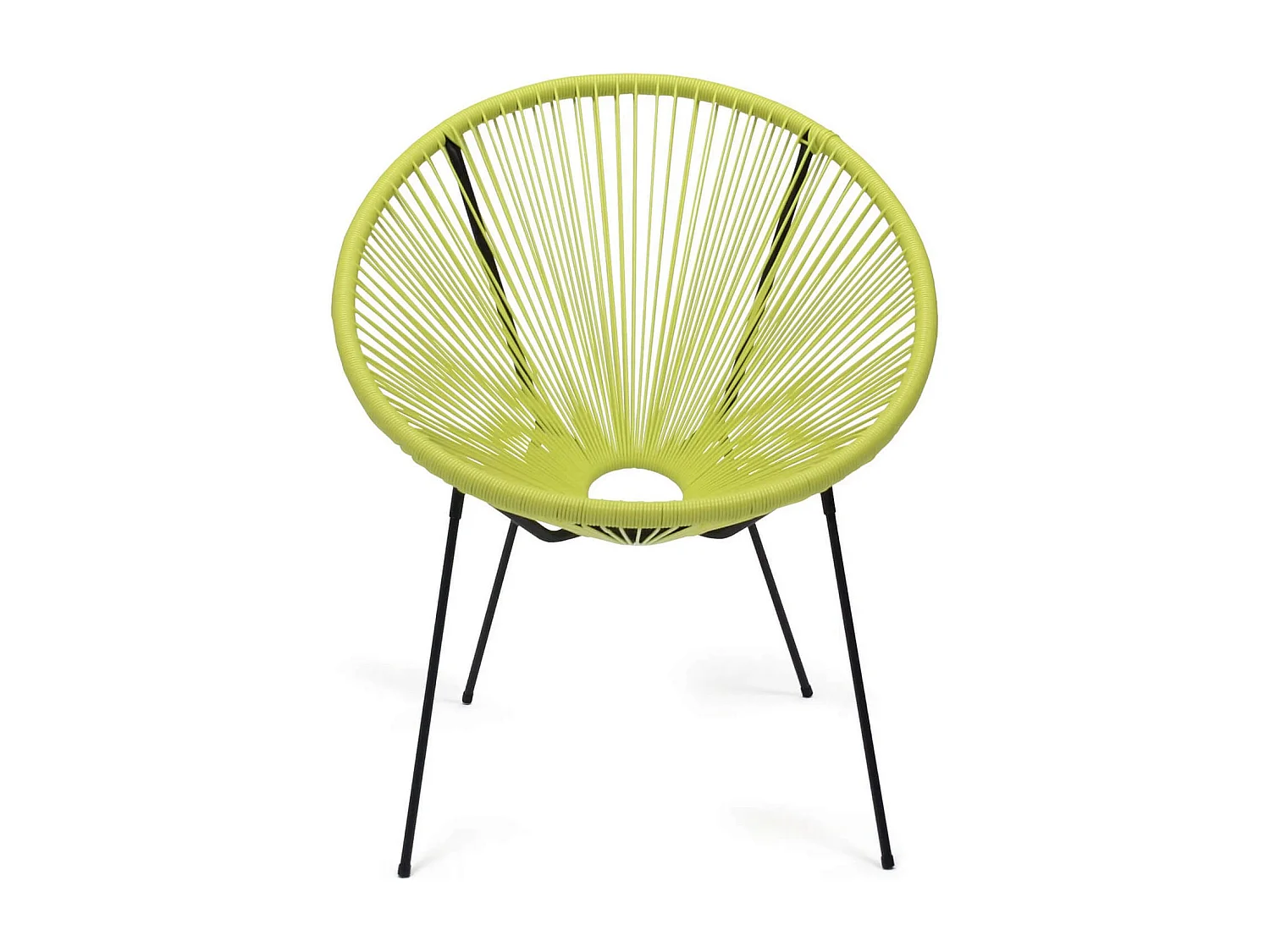 Poltrona da Giardino Rebecca Mobili Nakhla 80x70x76 Acciaio PE Giallo Nero Vintage