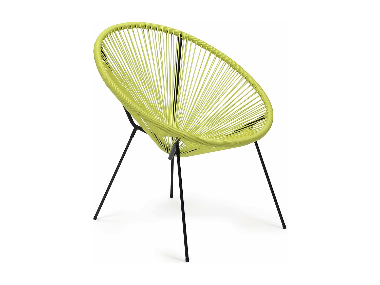 Poltrona de Jardim Rebecca Mobili Nakhla 80x70x76 Aço PE Amarelo Preto Vintage