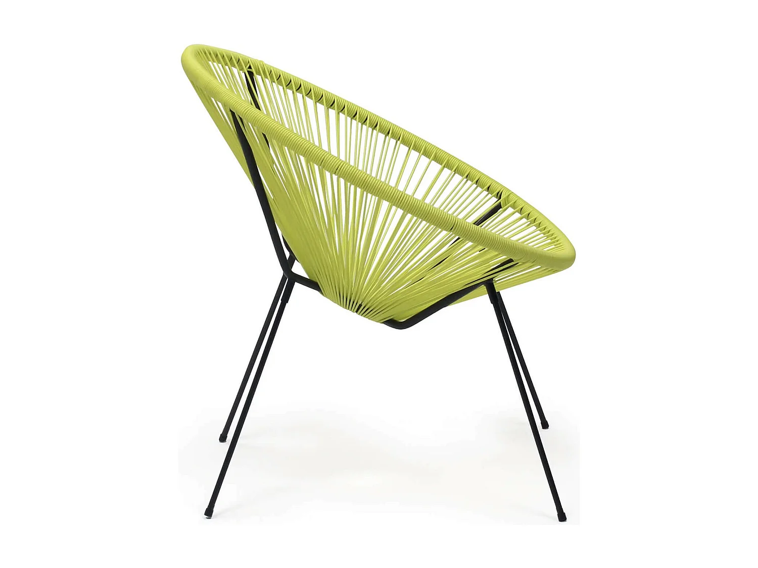 Poltrona de Jardim Rebecca Mobili Nakhla 80x70x76 Aço PE Amarelo Preto Vintage