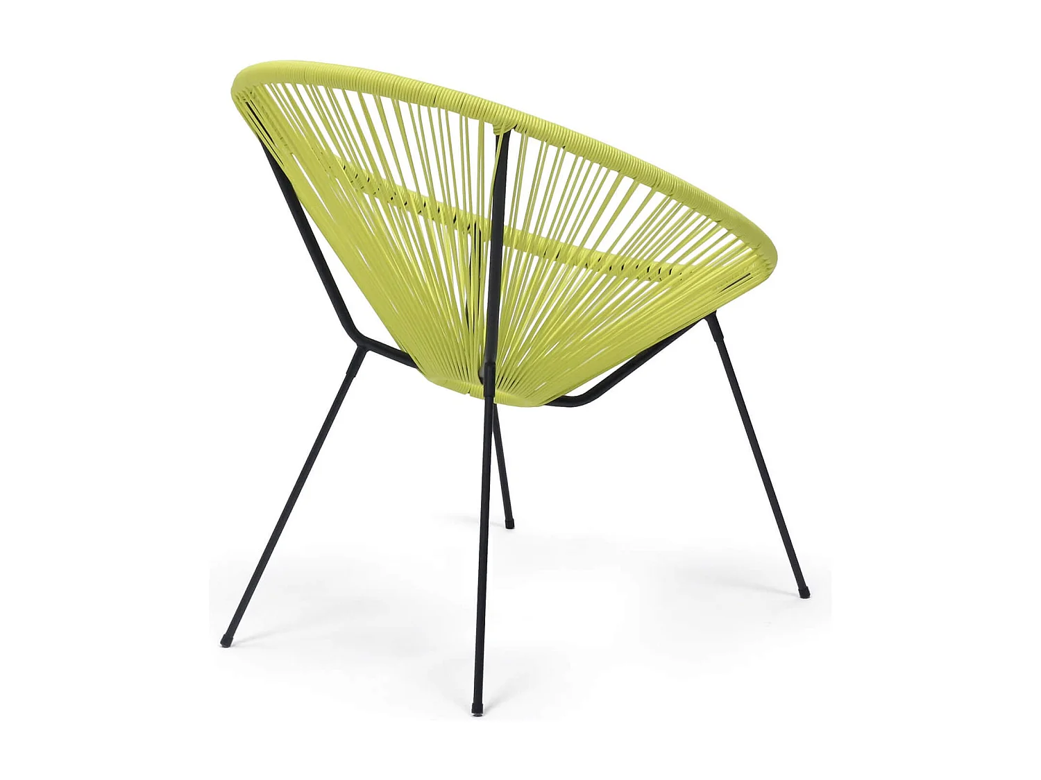 Poltrona de Jardim Rebecca Mobili Nakhla 80x70x76 Aço PE Amarelo Preto Vintage