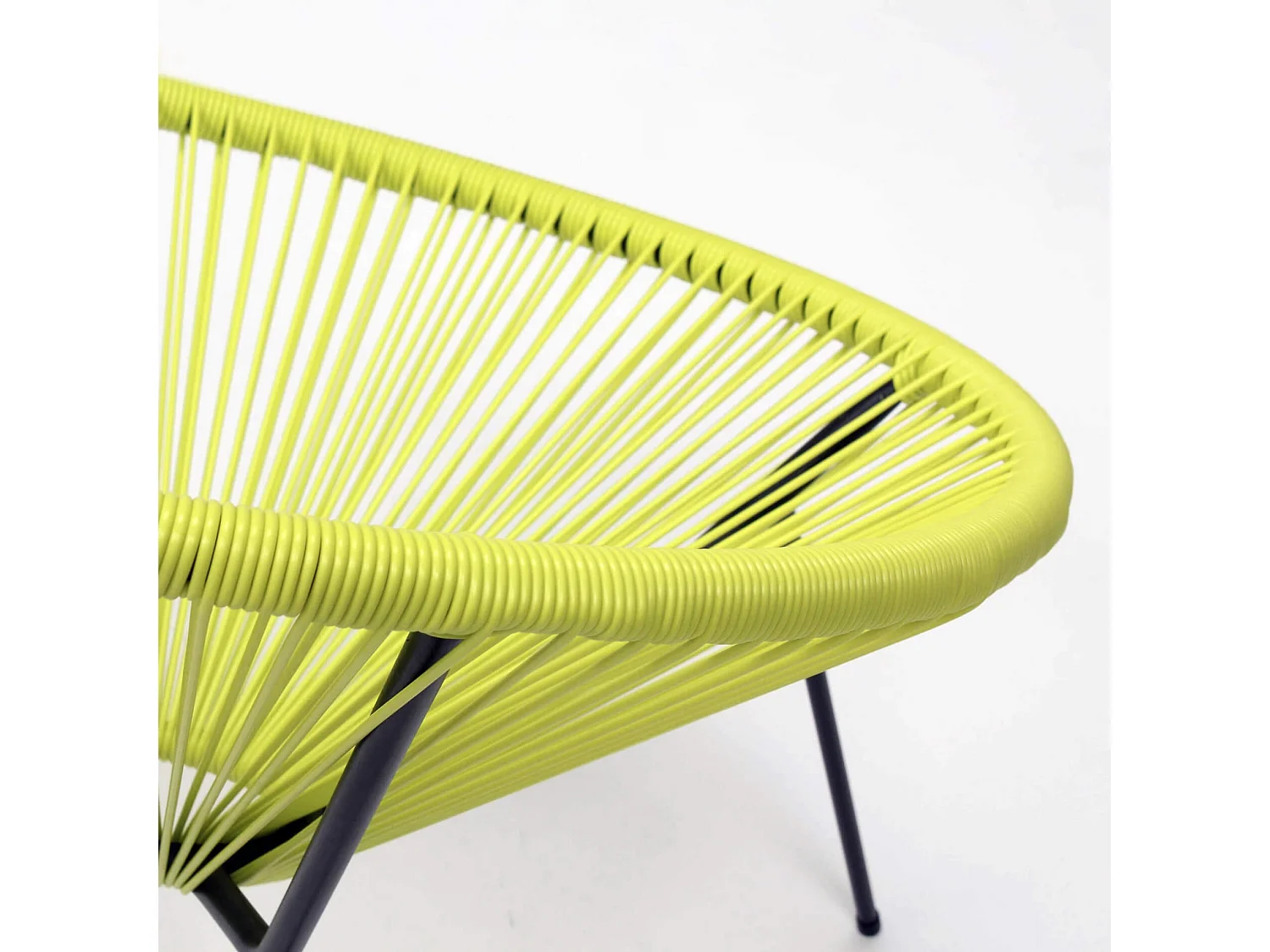 Poltrona de Jardim Rebecca Mobili Nakhla 80x70x76 Aço PE Amarelo Preto Vintage