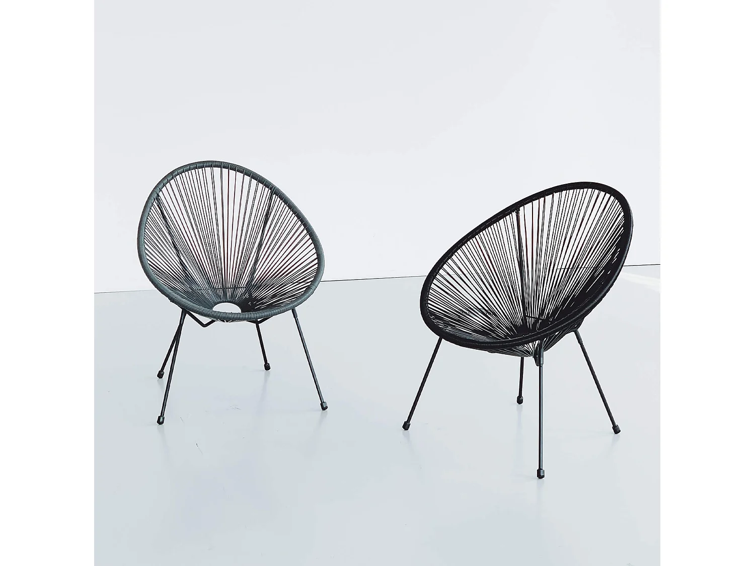 Poltrona de Jardim Rebecca Mobili Clianto 80x70x76 Aço PE Preto Vintage