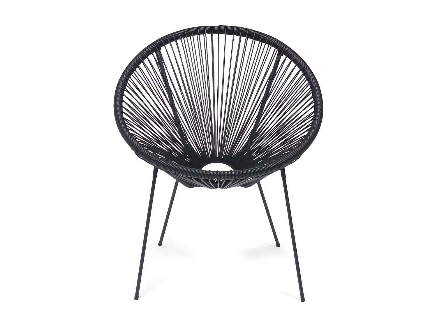 Poltrona de Jardim Rebecca Mobili Clianto 80x70x76 Aço PE Preto Vintage