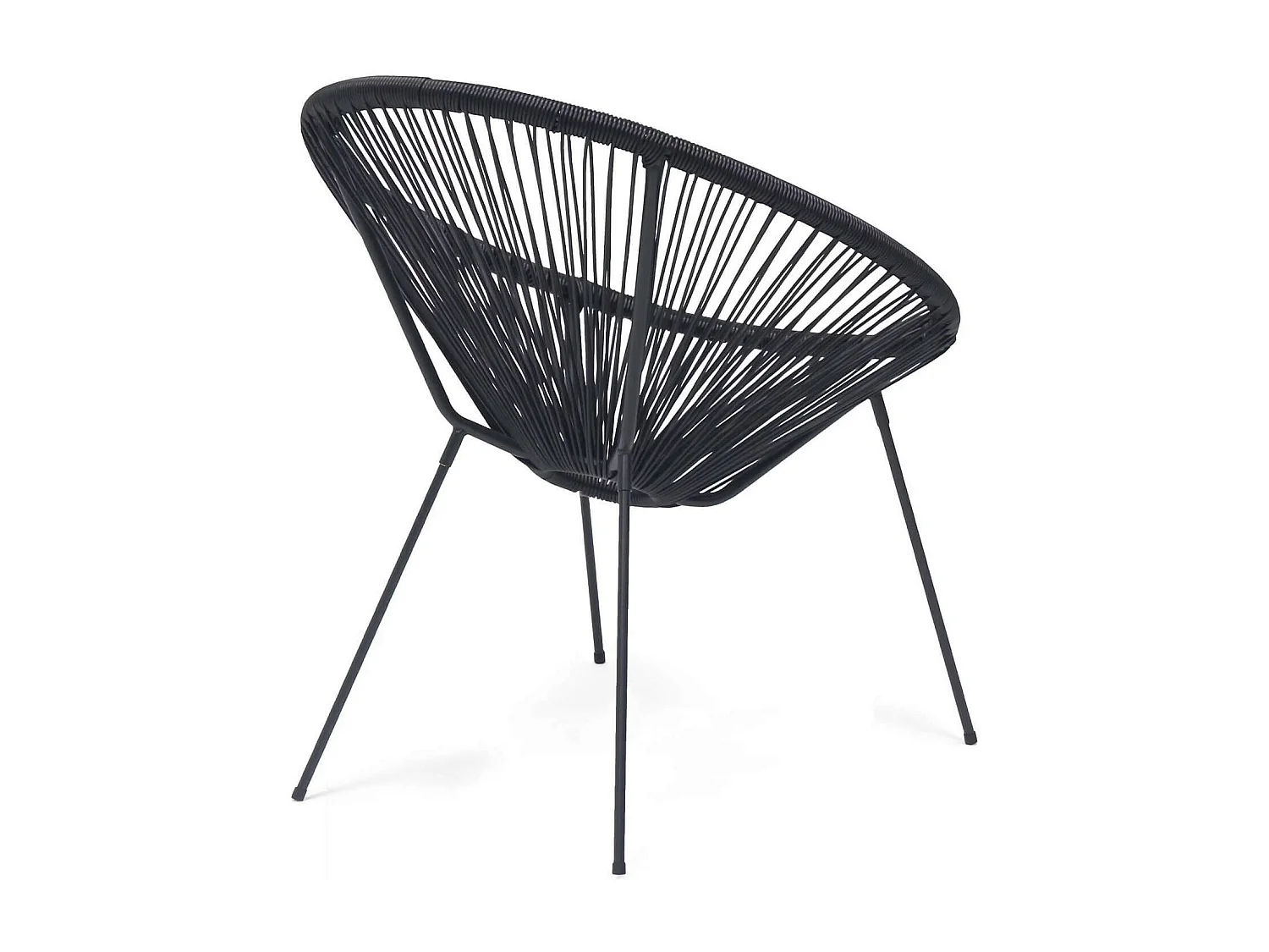 Poltrona de Jardim Rebecca Mobili Clianto 80x70x76 Aço PE Preto Vintage