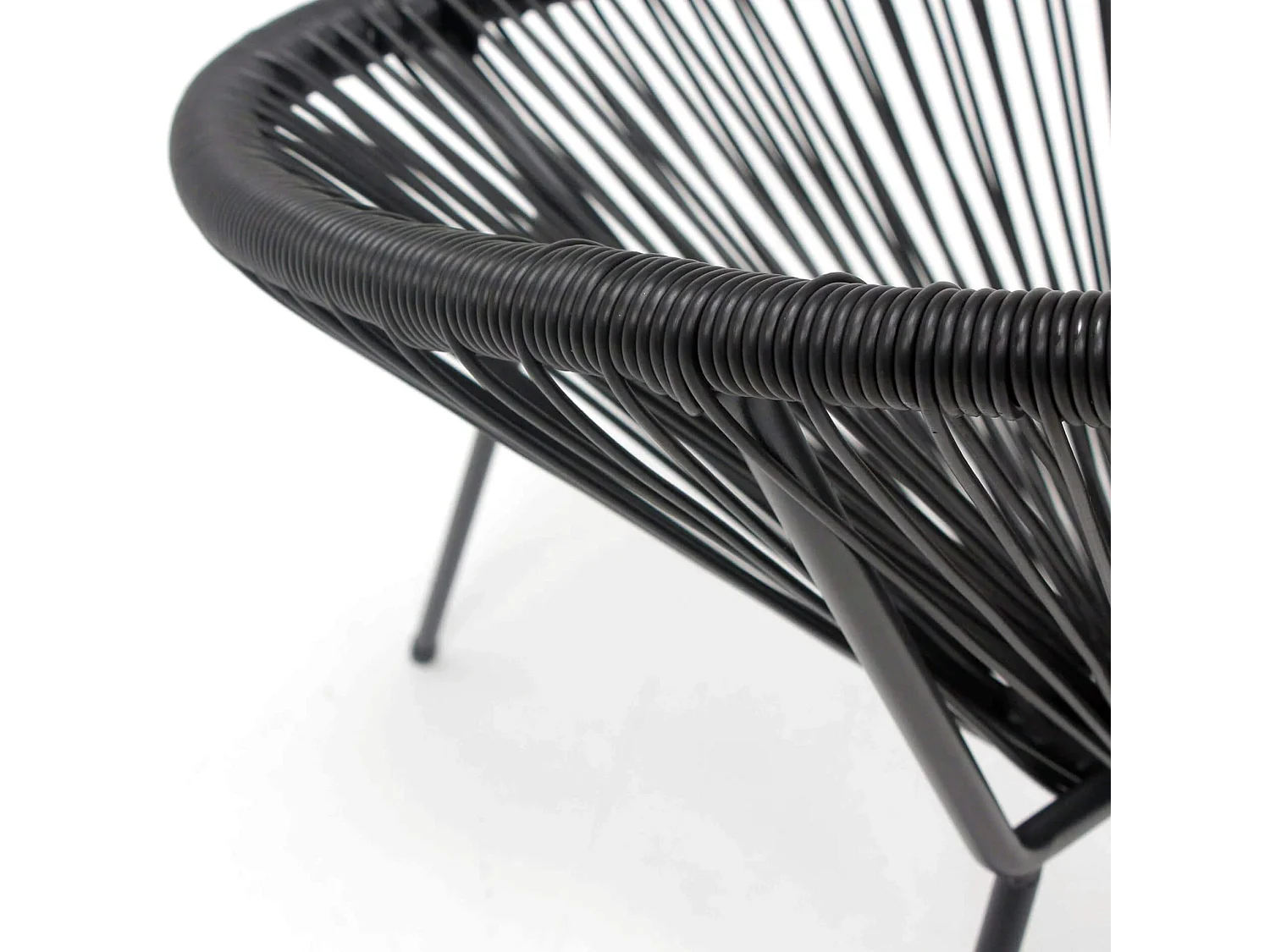 Poltrona de Jardim Rebecca Mobili Clianto 80x70x76 Aço PE Preto Vintage