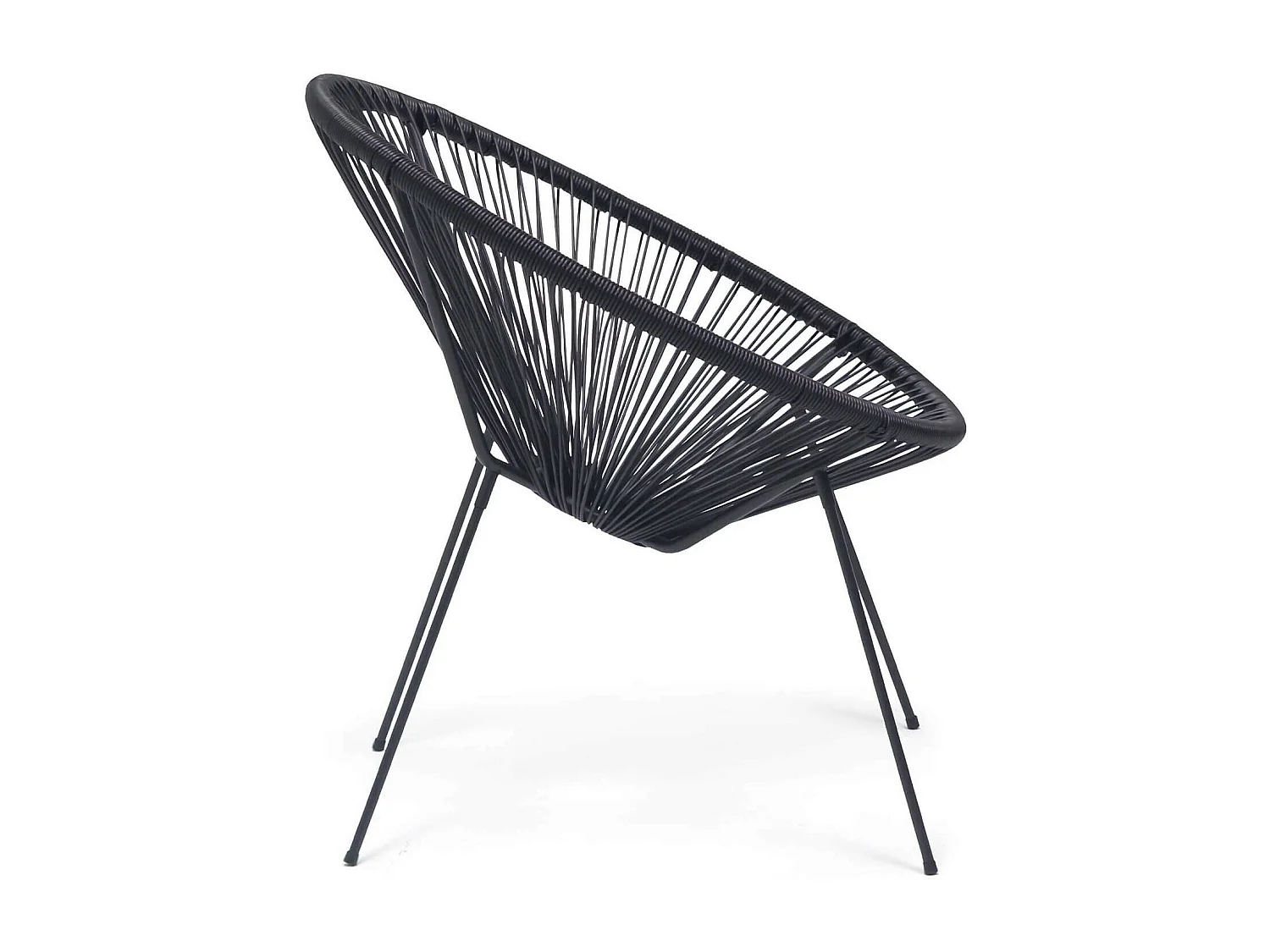 Fauteuil de Jardin Rebecca Mobili Clianto 80x70x76 Acier PE Noir Vintage