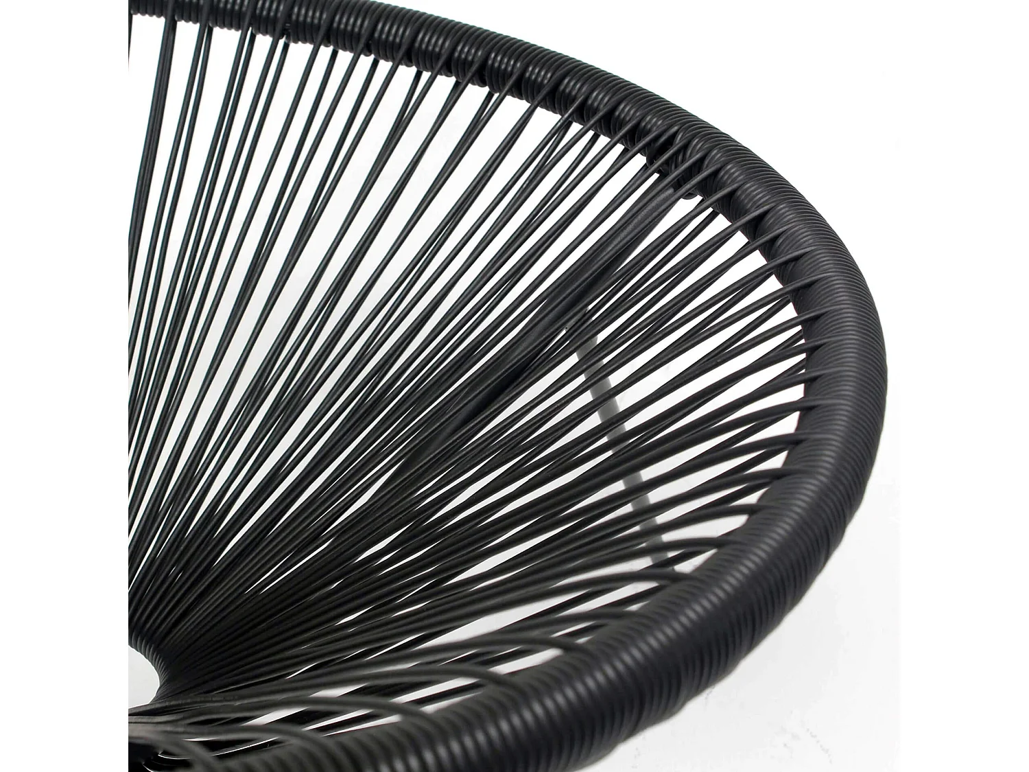 Fauteuil de Jardin Rebecca Mobili Clianto 80x70x76 Acier PE Noir Vintage