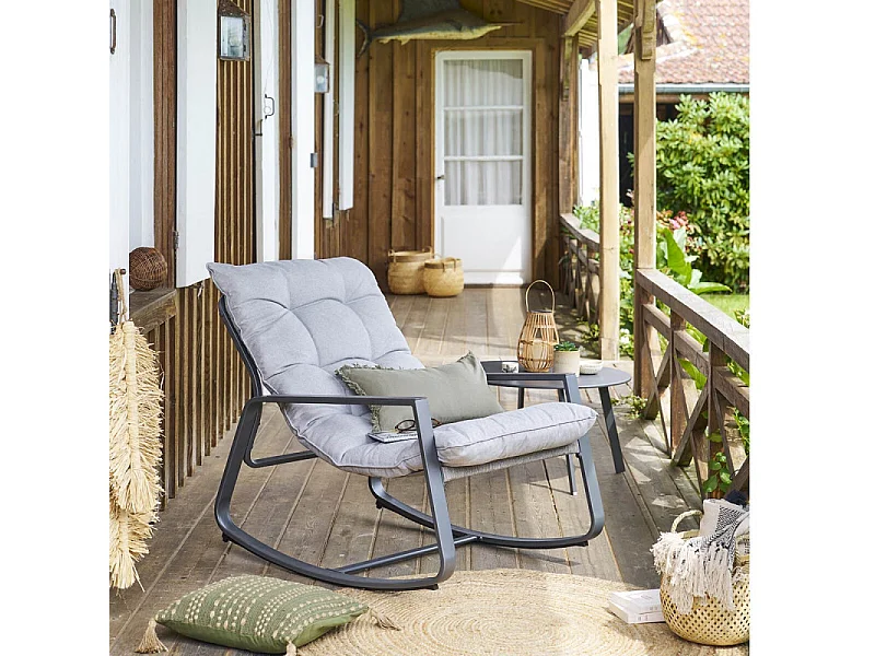 Fauteuil à bascule Felinio gris Hespéride