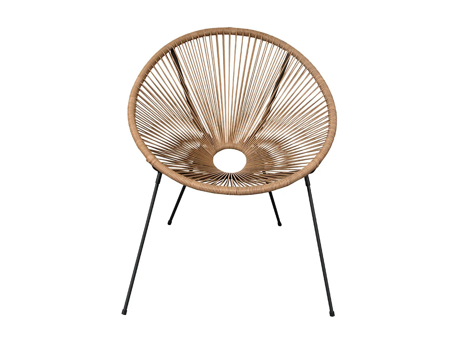 Poltrona da Giardino Rebecca Mobili Batikh 80x70x76 Acciaio PE Beige Nero Vintage