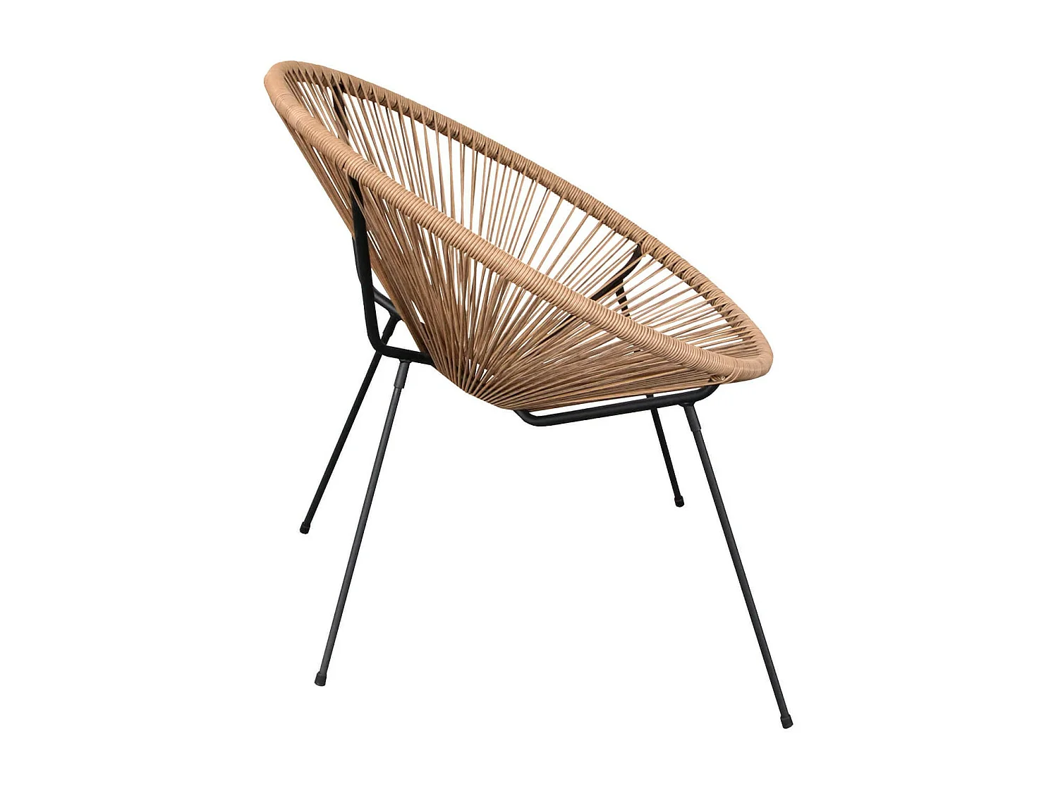 Fauteuil de Jardin Rebecca Mobili Batikh 80x70x76 Acier PE Beige Noir Vintage