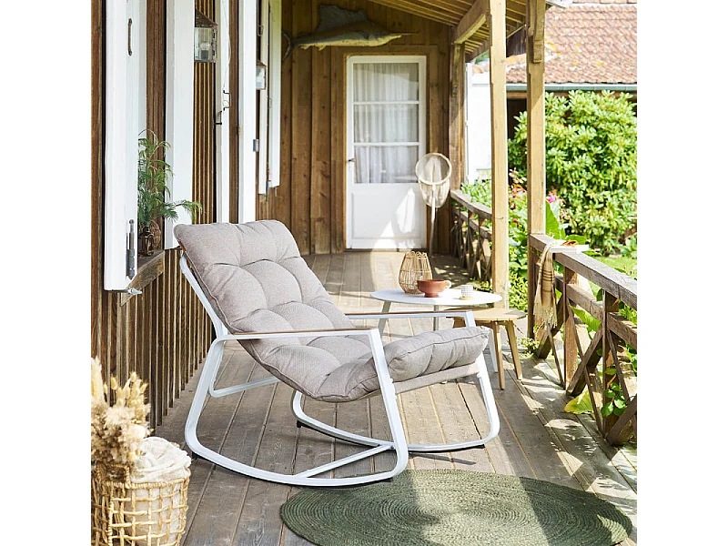 Fauteuil à bascule Felinio taupe Hespéride