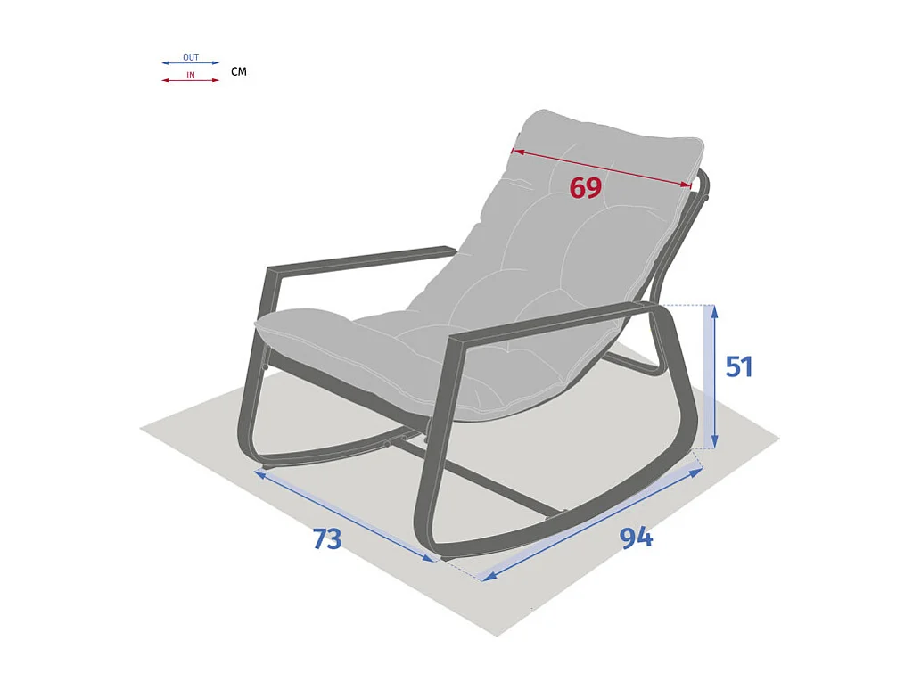 Fauteuil à bascule Felinio taupe Hespéride