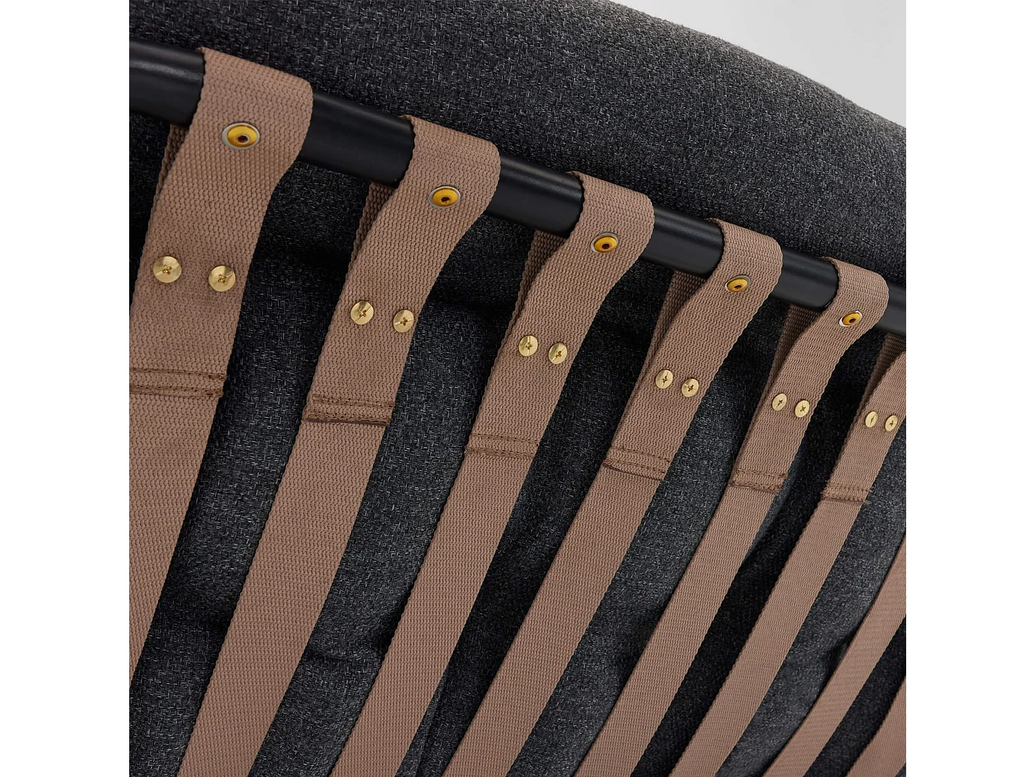 Fauteuil à Bascule Rebecca Mobili Maskat 74x78x101 Acier Polyester Gris Moderne