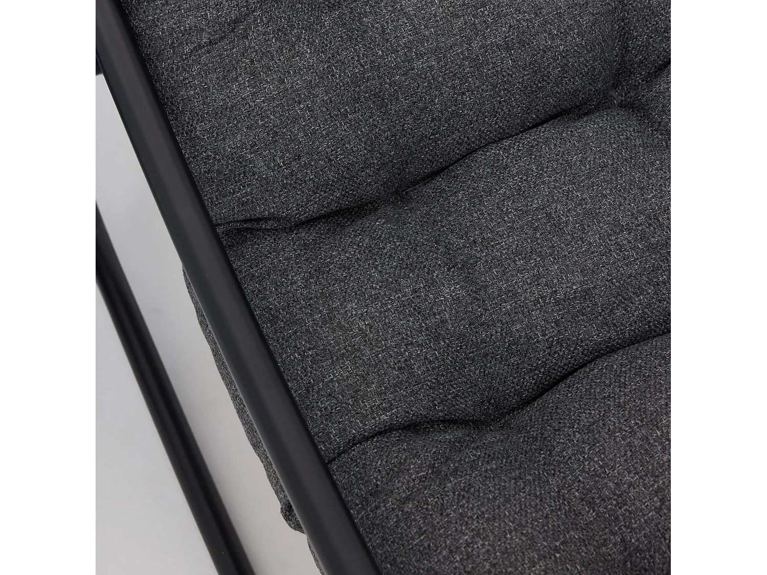 Fauteuil à Bascule Rebecca Mobili Maskat 74x78x101 Acier Polyester Gris Moderne