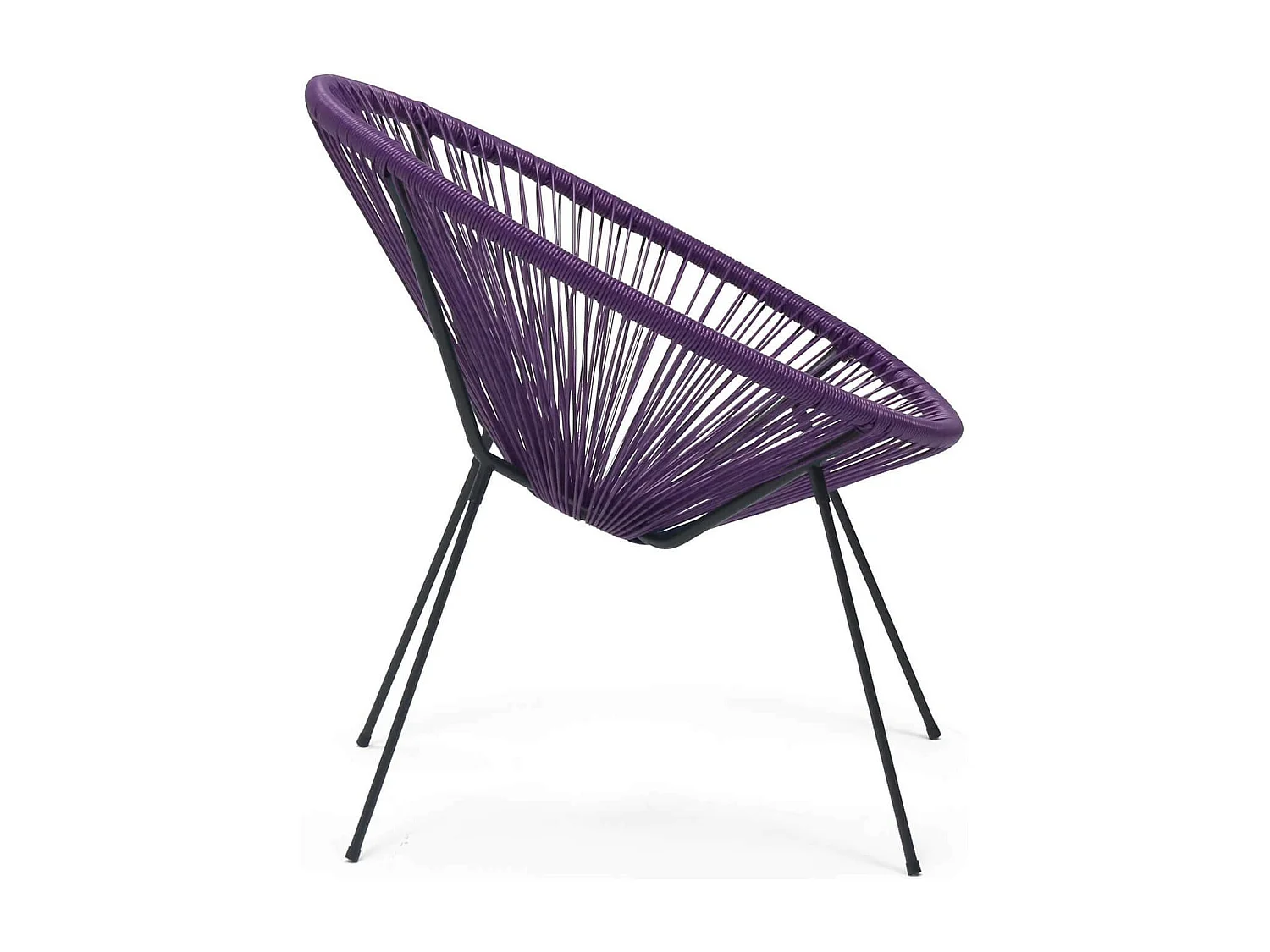 Poltrona da Giardino Rebecca Mobili Papatya 80x70x76 Acciaio PE Viola Nero Vintage