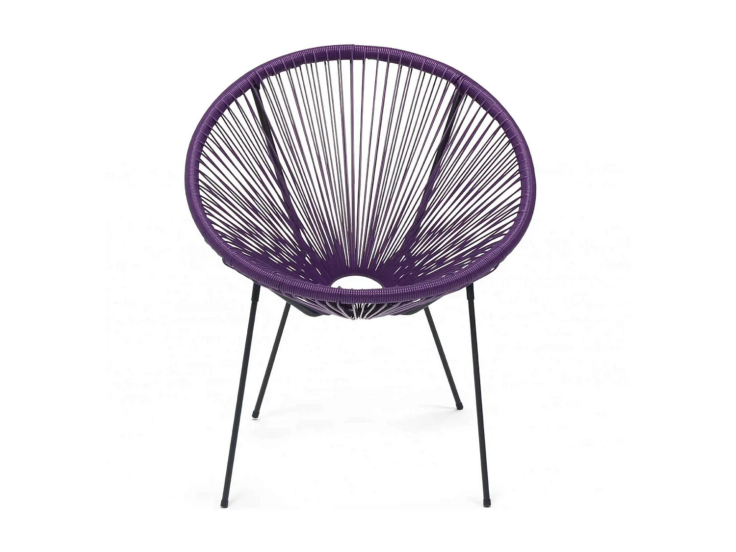 Poltrona da Giardino Rebecca Mobili Papatya 80x70x76 Acciaio PE Viola Nero Vintage