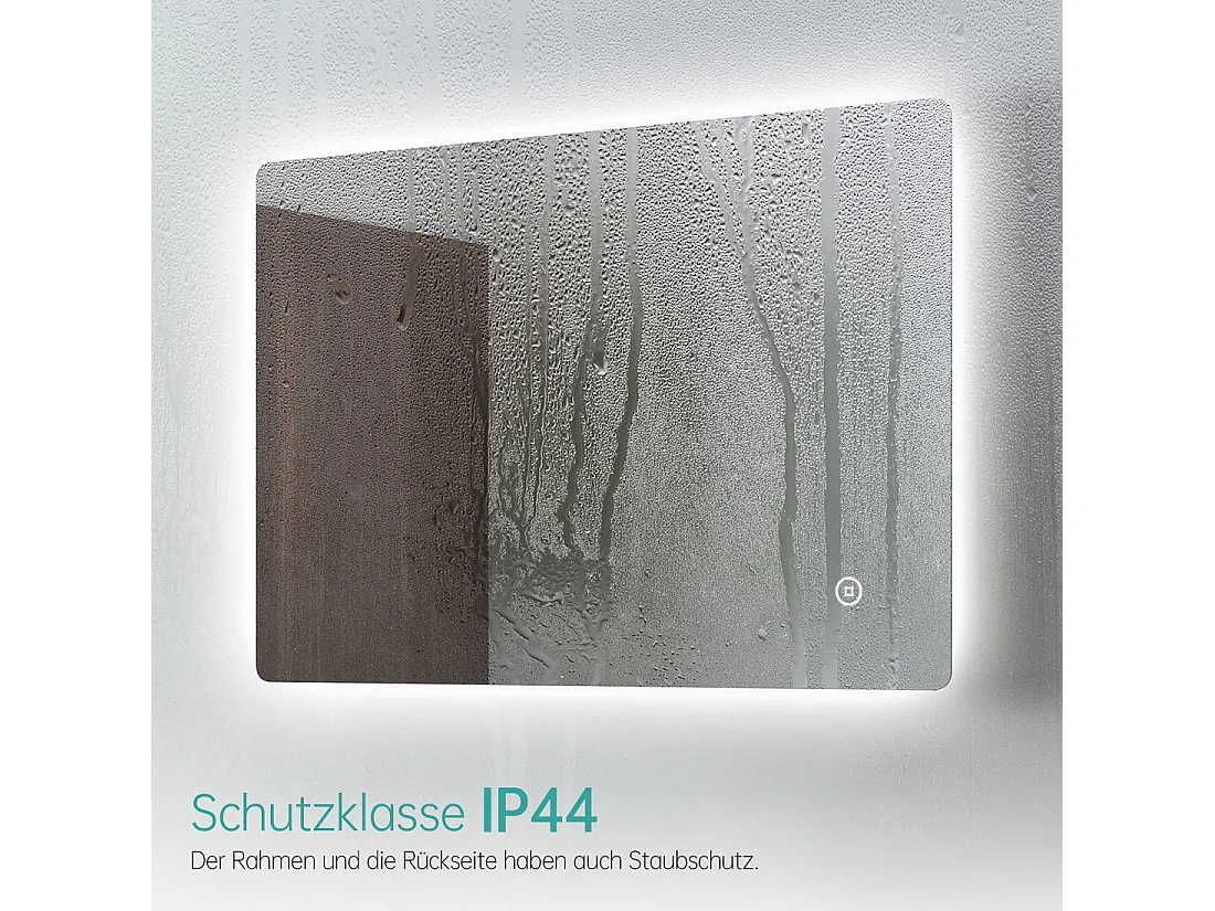 EMKE Miroir lumineux salle de bain Rétro-éclairage 100x60cm, Miroir LED avec Interrupteur Tactile, Miroir avec éclairage lumière blanche froide