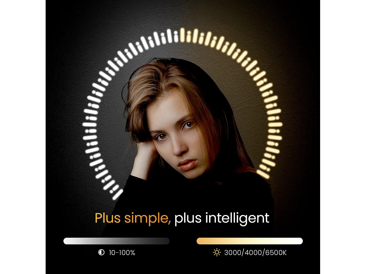 BADSPIEGEL runder mit Beleuchtung mit Muster Ø70 cm