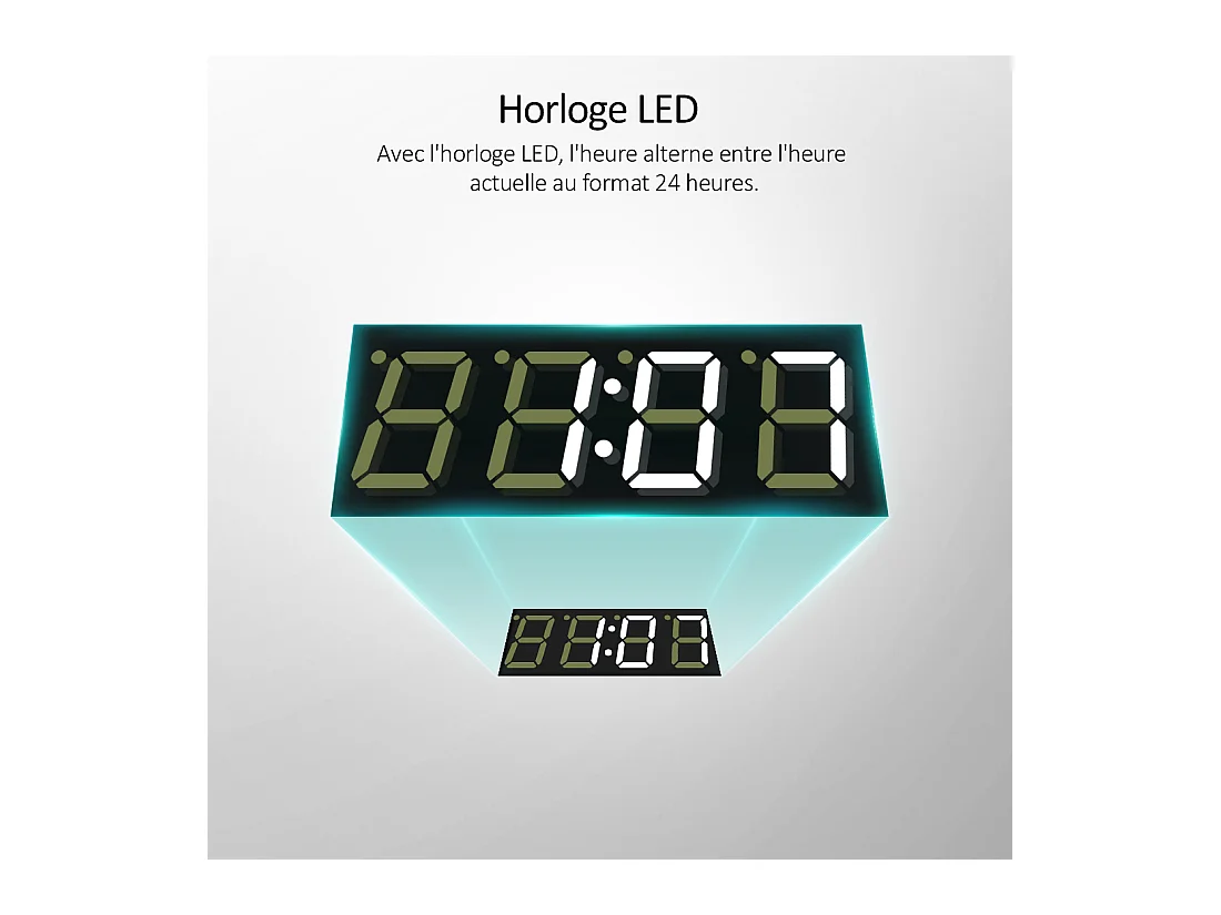 EMKE Miroir lumineux salle de bain rond diamètre 60cm Cadre Doré, Miroir LED, Interrupteur Tactile, Anti-buée, Horloge et Temperature, Lumière Neutre