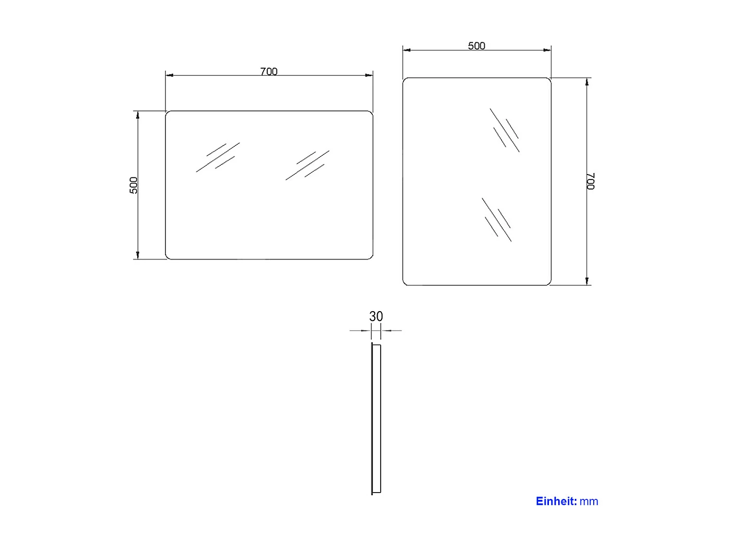 EMKE Miroir lumineux salle de bain Rétro-éclairage 70x50cm, Miroir LED avec lumière blanche froide