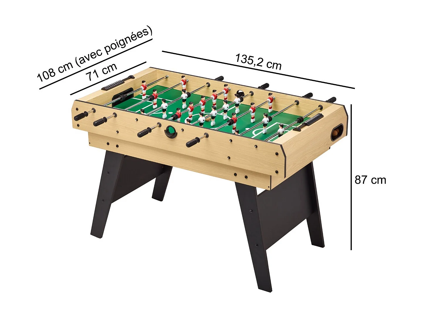 Kangui - Table multi jeux 4 en 1 pour toute la famille - Baby-foot - Billard - Ping Pong - Hockey