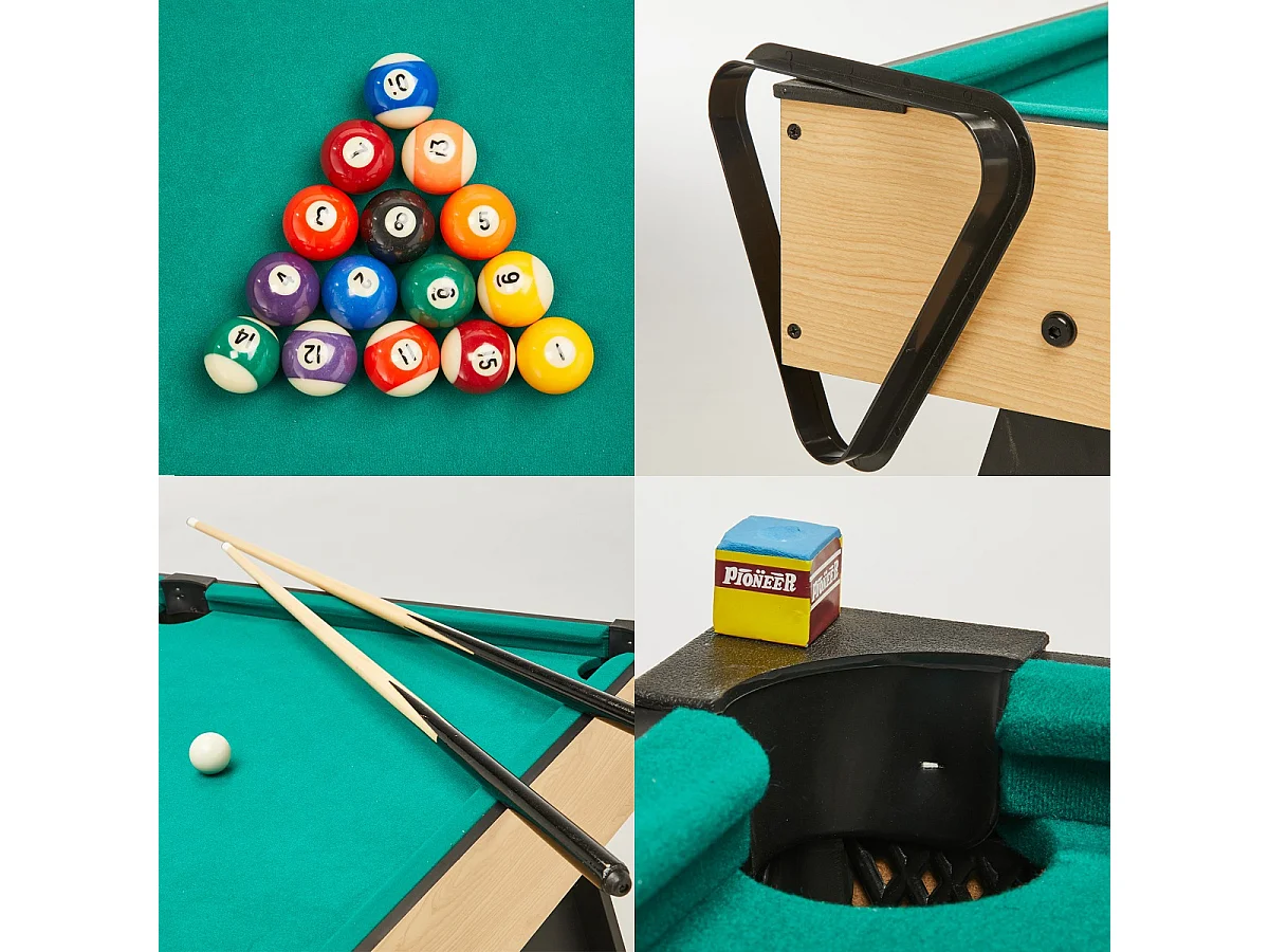 Kangui - Table multi jeux 4 en 1 pour toute la famille - Baby-foot - Billard - Ping Pong - Hockey