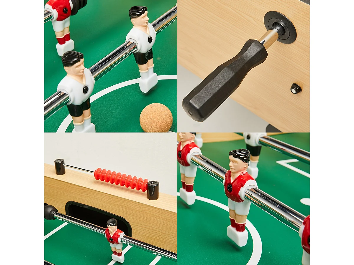 Baby-foot pliable - Barres télescopiques - Robuste - 2 à 4 joueurs - 3 Balles liège inclues