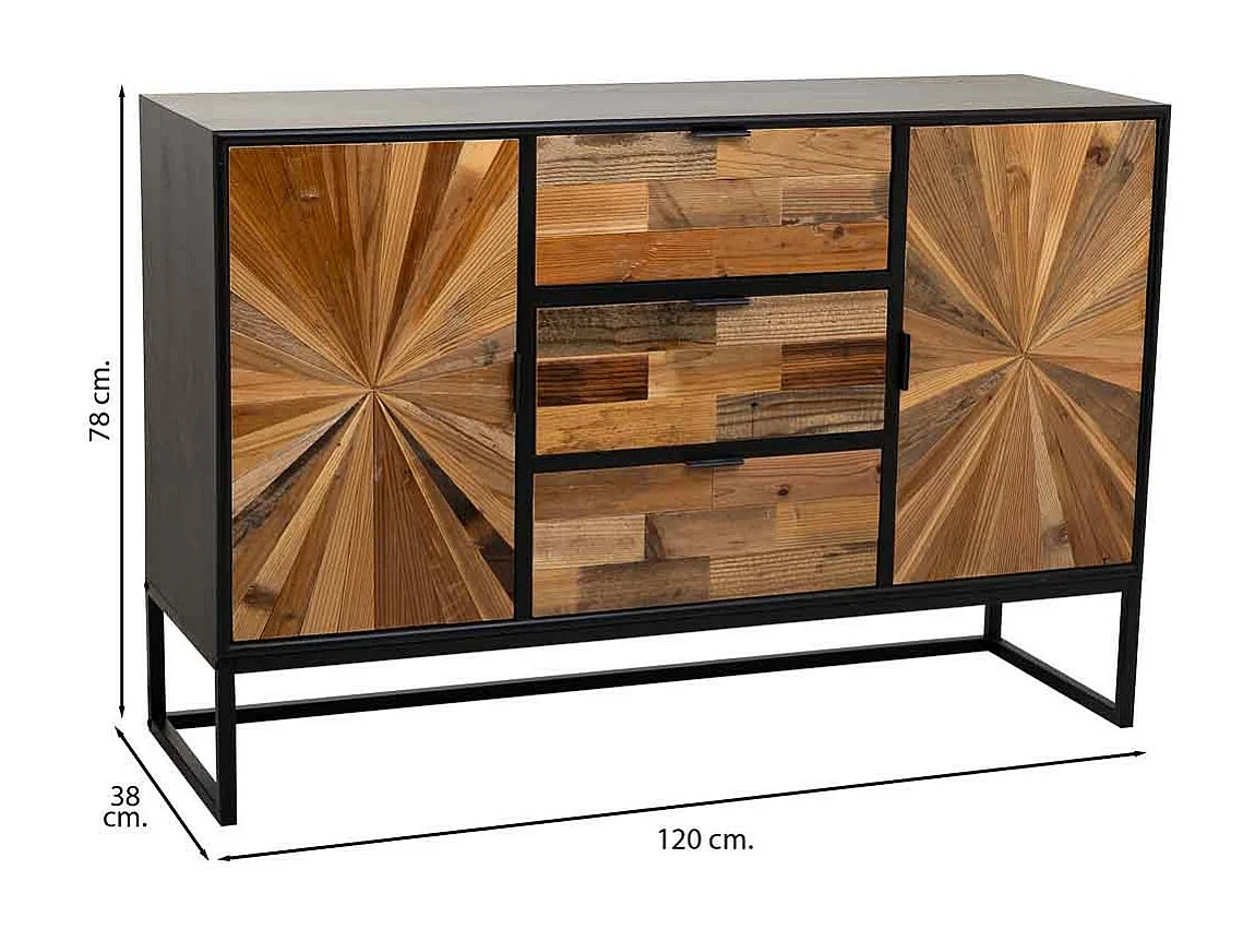 Credenza in legno marrone 120x38x78