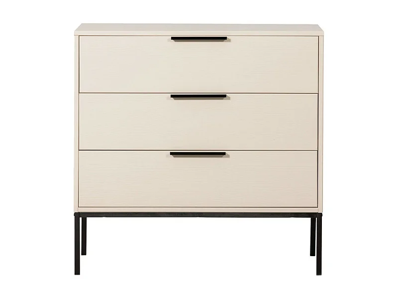 Adam - Commode 3 tiroirs en bois - Beige