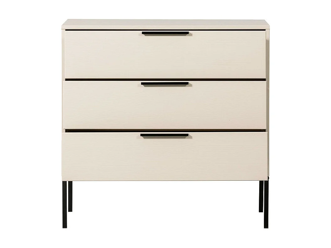 Adam - Commode 3 tiroirs en bois - Beige