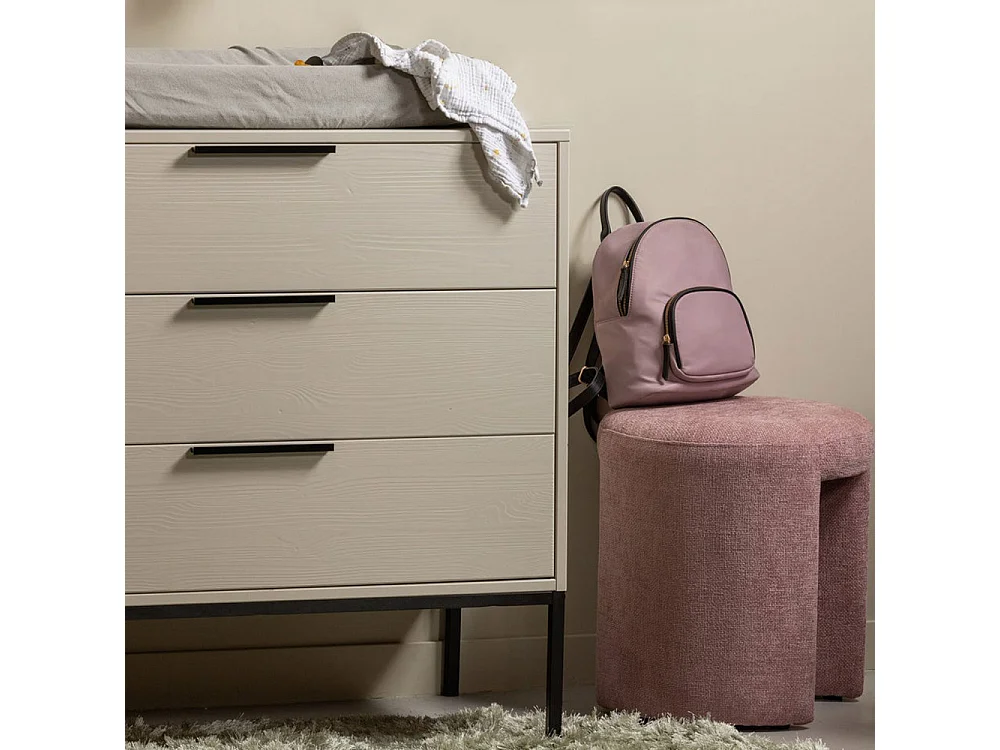 Adam - Commode 3 tiroirs en bois - Beige