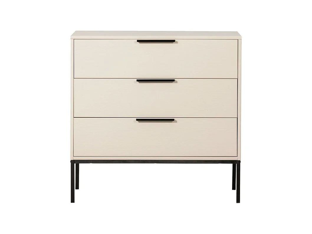 Adam - Commode 3 tiroirs en bois - Beige
