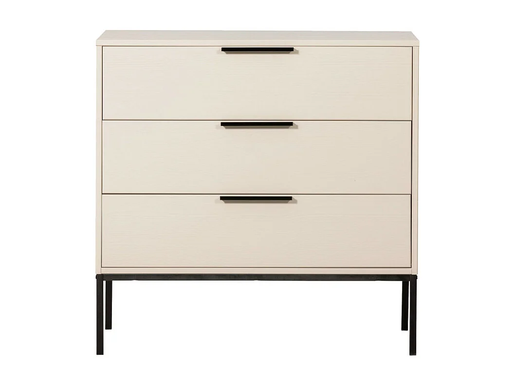 Adam - Commode 3 tiroirs en bois - Beige