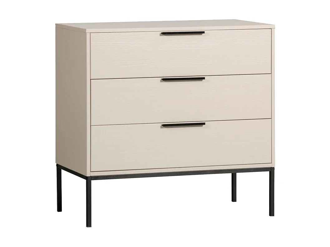 Adam - Commode 3 tiroirs en bois - Beige