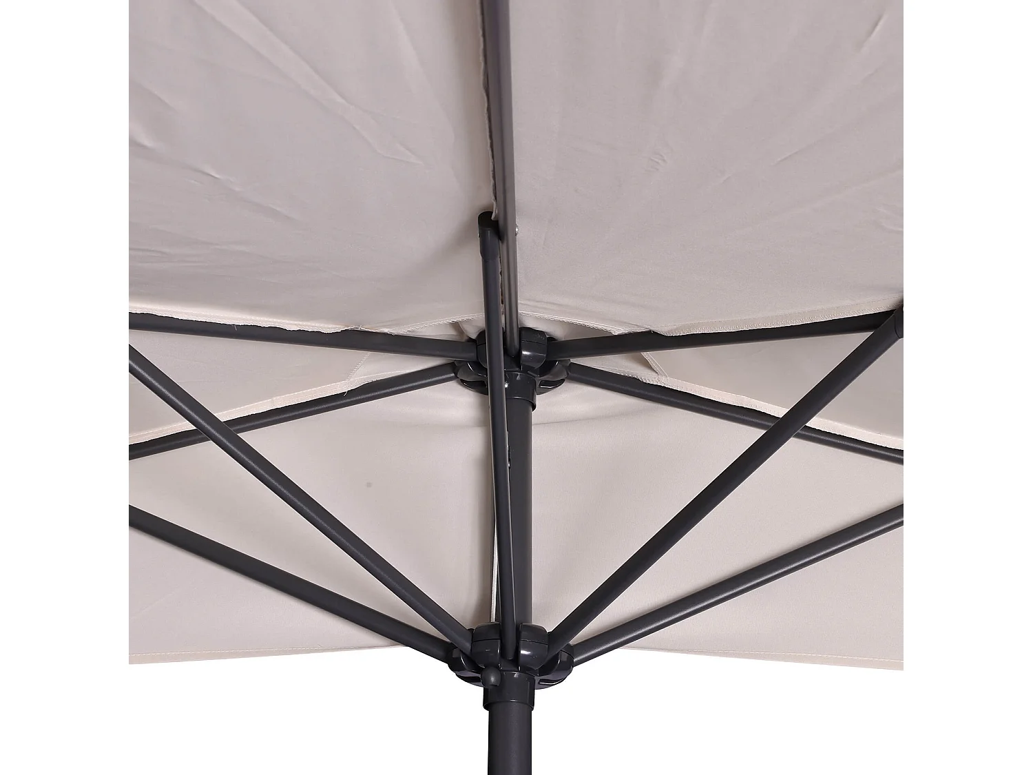 Ombrellone Rebecca Mobili Abuliton 235x270x135 Acciaio Poliestere Beige Moderno