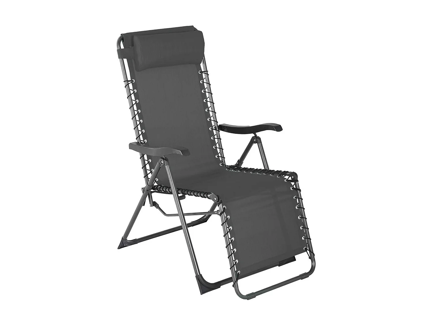 Chaise Longue Gravité Zéro Rebecca Mobili Cherymoya 113x66x104 Polyester Acier Gris Foncé