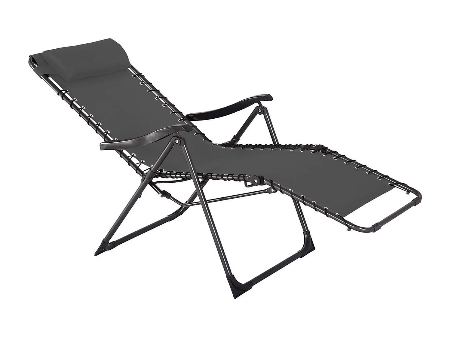 Chaise Longue Gravité Zéro Rebecca Mobili Cherymoya 113x66x104 Polyester Acier Gris Foncé