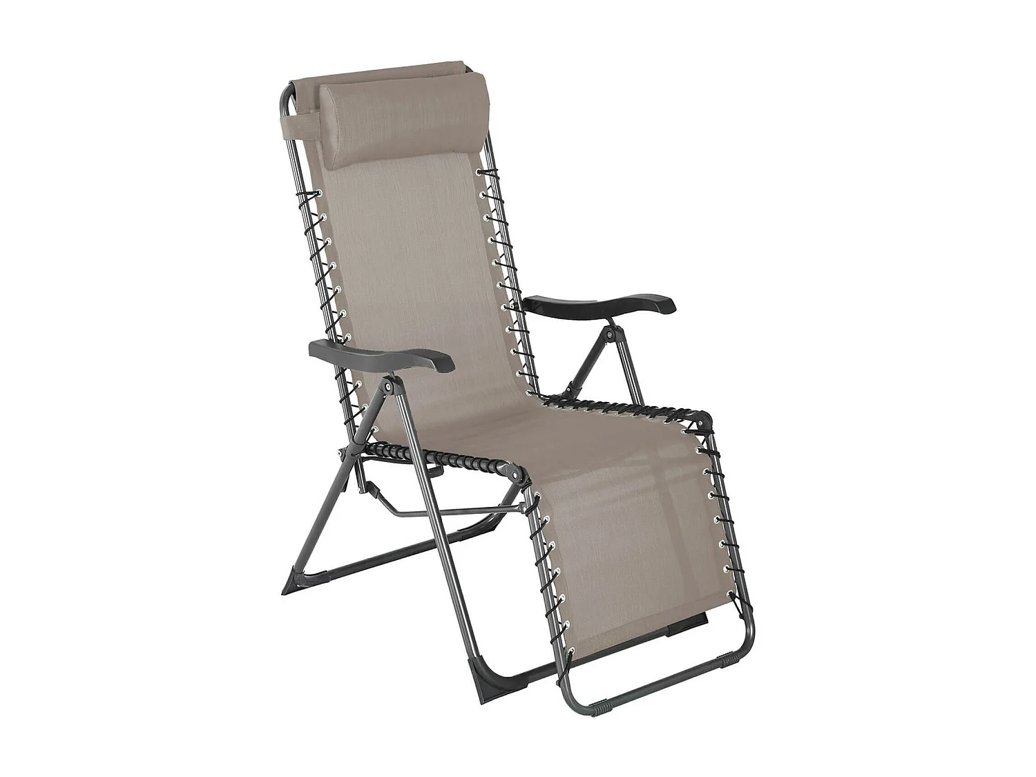 Sedia Sdraio Gravità Zero Rebecca Mobili Wollemi 113x66x104 Poliestere Acciaio Beige Grigio Scuro