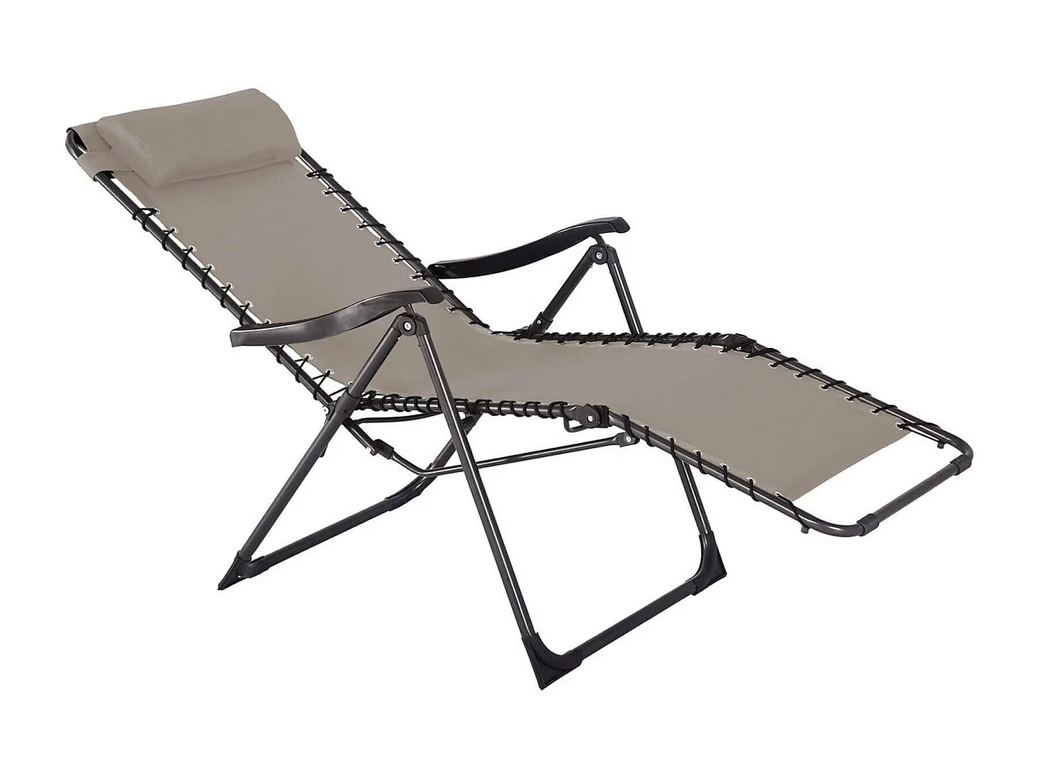 Sedia Sdraio Gravità Zero Rebecca Mobili Wollemi 113x66x104 Poliestere Acciaio Beige Grigio Scuro