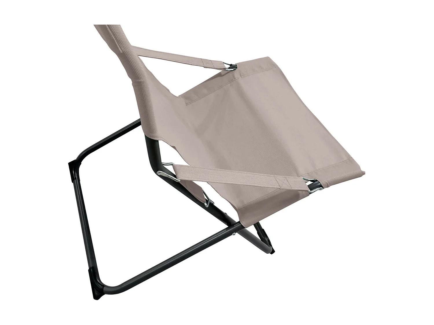 Sedia a Sdraio Pieghevole Rebecca Mobili Tamatim 88x63x83 Poliestere Acciaio Beige Grigio Scuro