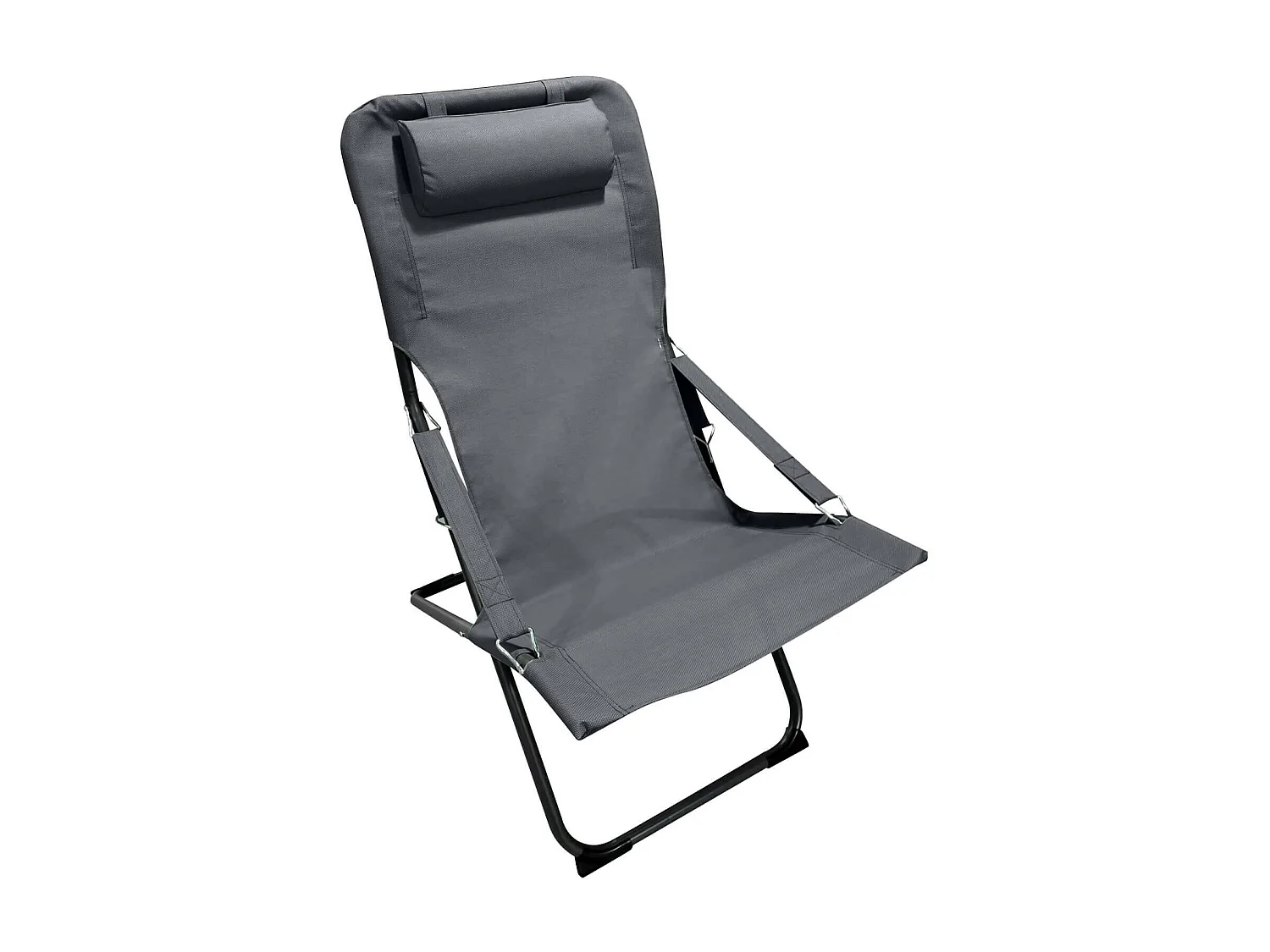 Cadeira de espreguiçadeira dobrável Rebecca Mobili Ukpa 88x63x83 Poliéster Aço Cinza Escuro